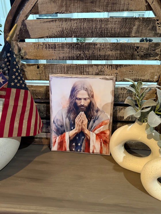 Jesus wrapped in Flag
