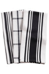 KAF Home Oversized Mixed Set of 3 Kitchen Towels - 20" x 30": Black