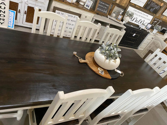 White farmhouse table