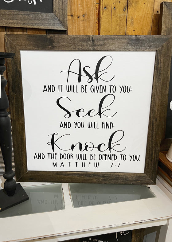 Ask, Seek, Knock